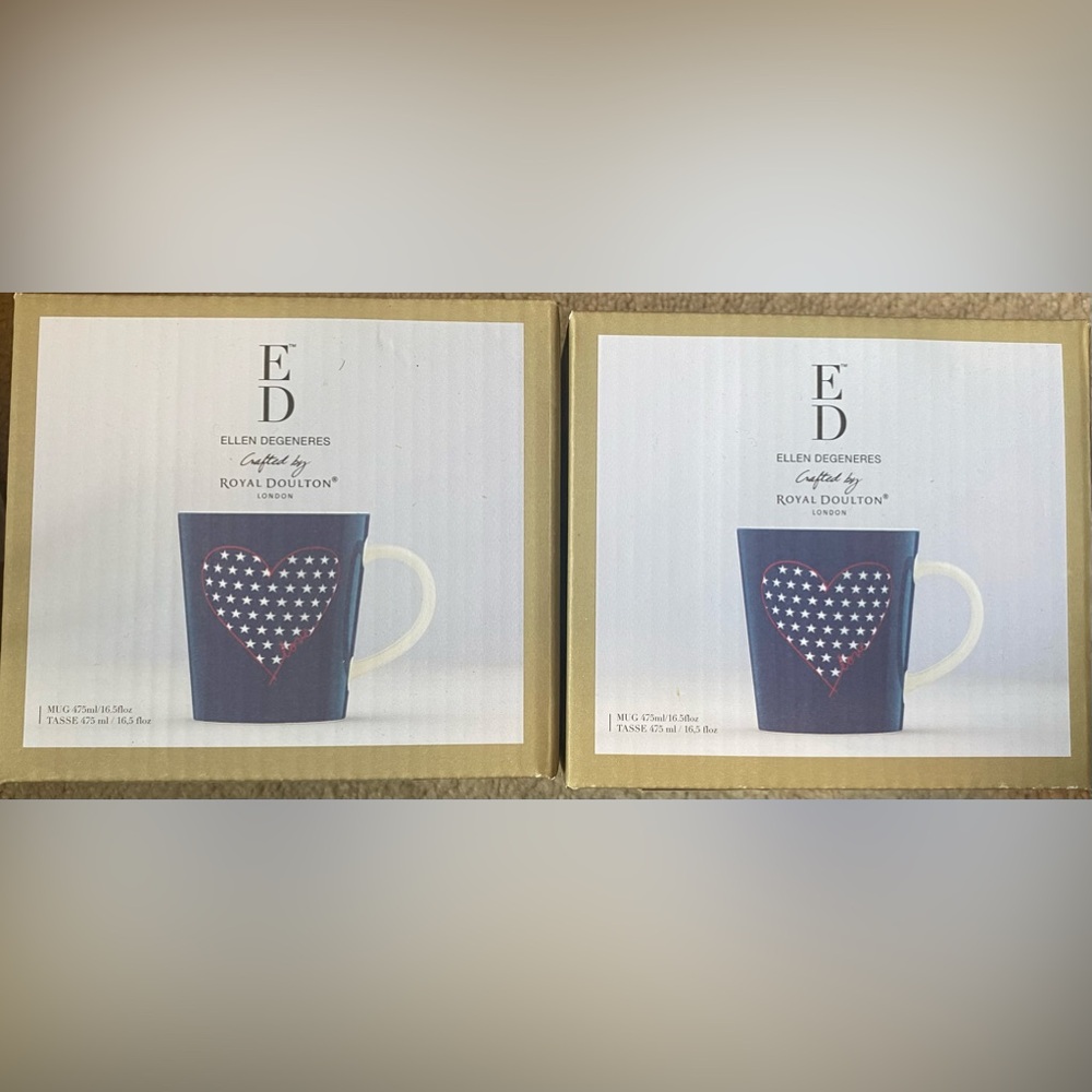 Two mugs by Ellen Degeneres crafted by Royal Doulton